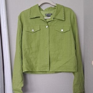 Olive Linen Jacket for Women